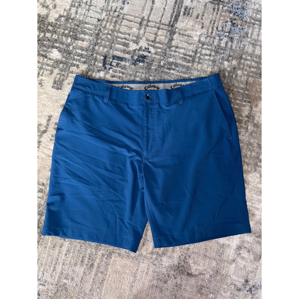 Callaway Mens Opti-Dri Golf Shorts Blue Performance Flat Front Size 38